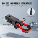 Heavy-Duty 2" D-Ring Shackle Hitch Receiver with Lock Pin for Towing & Recovery 4 63223 5b0f6e