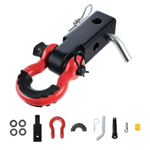 Heavy-Duty 2" D-Ring Shackle Hitch Receiver with Lock Pin for Towing & Recovery