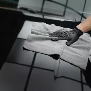 Grey Microfiber Car Wash Towel 16 x 16 in, 320GSM Reusable Cleaning Cloth