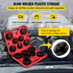 14-Piece Low-Profile Oil Filter Socket & Wrench Cap Set 4 63697 6960e9
