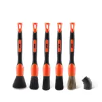 5-Material Car Detailing Brush Set with Elbow Adapter for Interior & Wheels 8 63733 3d247c