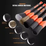 5-Material Car Detailing Brush Set with Elbow Adapter for Interior & Wheels 5 63733 5a2aa3