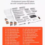 450-Piece Mechanics Tool Set with Deep & Standard Sockets and Storage Case 5 64109 dc03e7