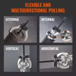 2-Piece Reversible Jaw Gear Puller Set – 3" & 7" Heavy-Duty Puller Kit 5 64110 6cd00b