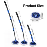 4-Section Telescopic Car Wash Brush with Long Handle & Chenille Cleaning Head 10 65398 12677c
