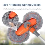 Telescopic Rotating Car Wash Mop with Double Brush Head & 360° Swivel Handle 6 65438 570ba0