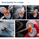 Telescopic Rotating Car Wash Mop with Double Brush Head & 360° Swivel Handle 7 65438 b07559