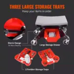 Heavy Duty Rolling Mechanic Seat with Tool Trays & Drawer – 300 LBS Capacity, Ideal for Garage & Automotive Work 7 65588 ea3ff2
