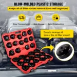 30-Piece Oil Filter Socket Set – Low Profile Cap Wrench Kit for Car Repairs 4 65627 200039