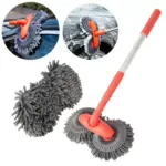 Telescopic Car Wash Mop with Double Brush Head & 360° Rotation 4 66417 231886