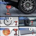 Portable Rechargeable Digital Car Air Pump with Wireless Tire Inflator 7 66489 e2e085