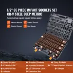 1/2" Drive Impact Socket Set – 6-Point Cr-V Steel, Easy-Read Markings, Heavy-Duty 4 66595 d7f1df