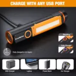 500 Lumens Rechargeable LED Emergency Flashlight with COB Sidelight 4 67999 293b44