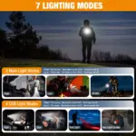 500 Lumens Rechargeable LED Emergency Flashlight with COB Sidelight 5 67999 c3cb29