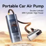 Portable 30W Wireless Car Tire Inflator – Double Cylinder Air Pump for Car & Bike 4 70577 25ee31