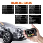 Universal OBD2 Digital Car Computer Meter 6 71950 6e5d00