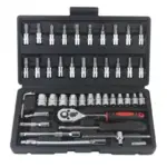 Complete 46-Piece 1/4" Socket Set with Ratchet & Wrench Combo – Professional Auto Mechanic Tool Kit 3 74460-f44cc5.webp