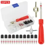 33-Piece Car Tyre Valve Repair & Installation Kit 4 75455 c24836