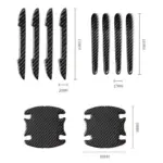 Carbon Fiber Car Door Handle Scratch Protector & Rearview Mirror Strip 9 75664 3a7158