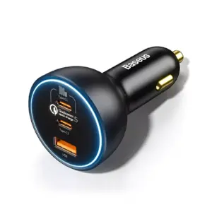 160W Triple-Port USB-C & USB-A Car Fast Charger QC5.0 PD