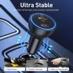 160W Triple-Port USB-C & USB-A Car Fast Charger QC5.0 PD 5 77010 d1c18a