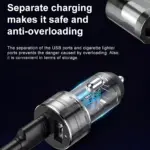 100W Dual USB Car Power Splitter with Dual Cigarette Lighter Sockets 7 77173 018d87
