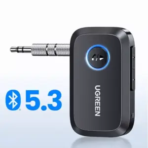 Bluetooth 5.3 Car Audio Receiver Adapter with 3.5mm AUX Jack