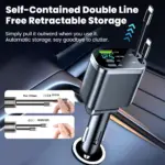 5-in-1 Retractable Car Charger with USB & Type-C Ports, Fast Charging Adapter 6 78778 d73b05