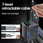 7-in-1 Fast Car Charger with Retractable Cable 6 78790 02b4b3