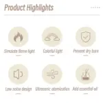 Flame Effect Aromatherapy Diffuser & USB Car Air Humidifier Mist Maker 6 78930 451d97