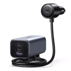 130W Fast Car Charger with GaN Tech – 4-Port USB-C & USB-A Power Adapter