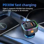 30W 5-Port Car Charger with USB & Type-C Fast Charging Adapter 5 79411 a68a78