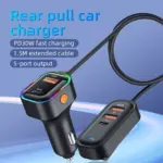 30W 5-Port Car Charger with USB & Type-C Fast Charging Adapter 4 79411 d88baf