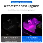 LED Car Interior Ambient Foot Strip Light Kit for BMW, Audi, Mercedes 4 80676 c3a5fb