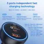 160W QC 5.0 Fast Car Charger for Tesla, Ford, Toyota - USB-C PD 5 80859 f6c3f7