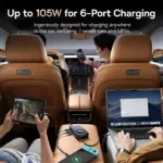 105W Fast Car Charger – 6-Port Retractable Charger for Tesla, Ford, BMW 7 80893 3bc616