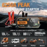 6000A Portable Car Jump Starter Power Bank for BMW, Toyota, and Ford 5 81481 064025
