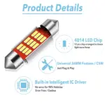 2pcs Canbus 36mm LED Festoon Bulbs – Bright License Plate Lights for Volkswagen Golf, Passat, Polo 8 81634 297ef9