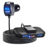 5-Port Multi-Device Car Charger with 5ft Cable – USB & Type C Compatible 3 82425-5a68a9.webp